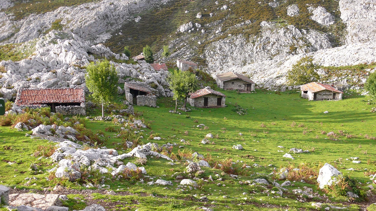 Grupo de Cabañas en los Lagos de Covadonga